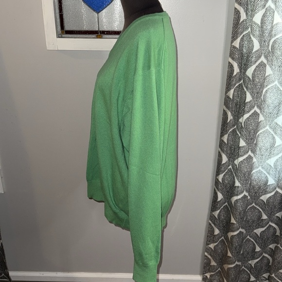 Peter Miller Crown Heritage Green Cashmere V Neck Sweater SZ XL - Picture 4 of 8